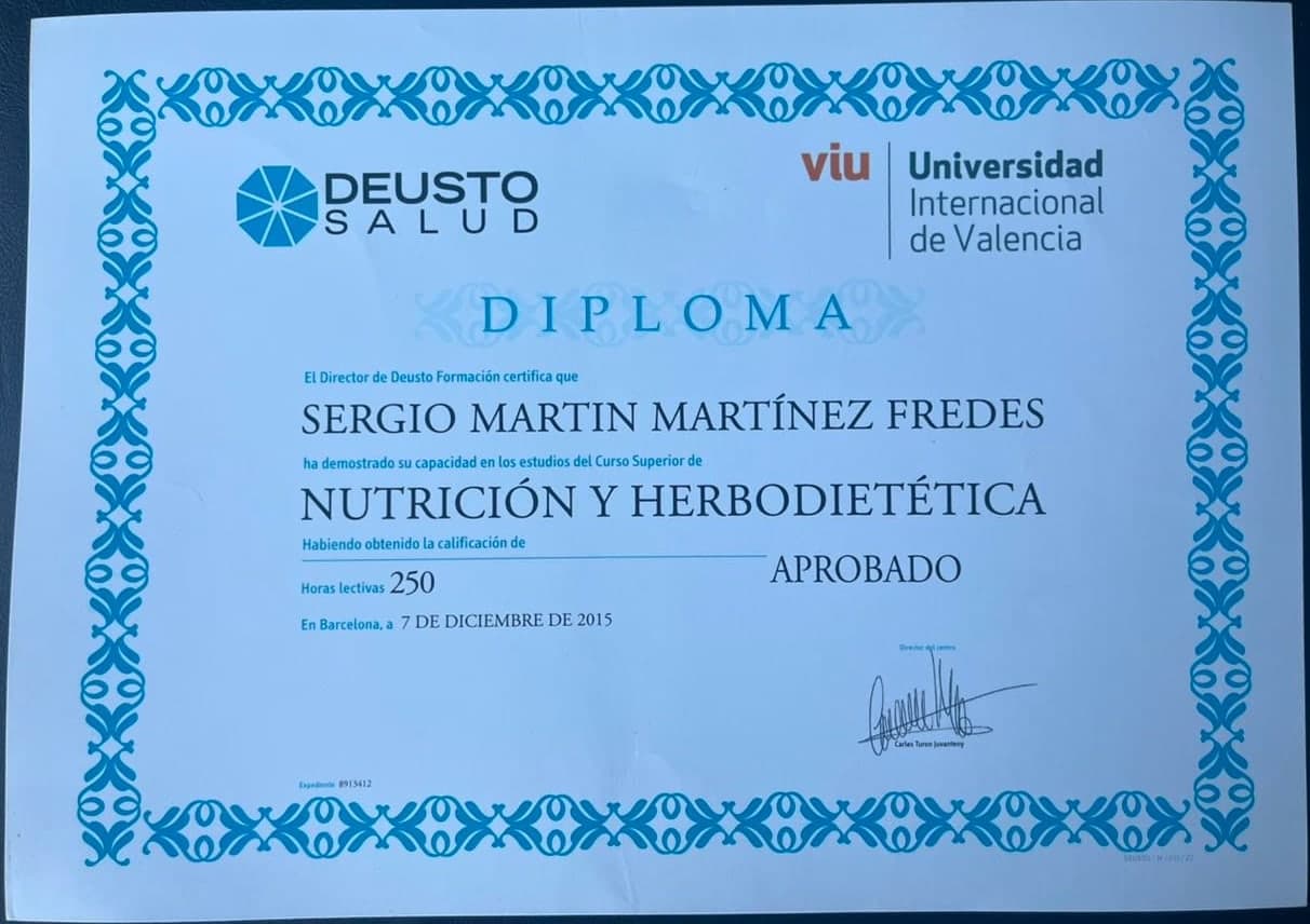 Certificado: Diploma en Nutrición y Herbodietética