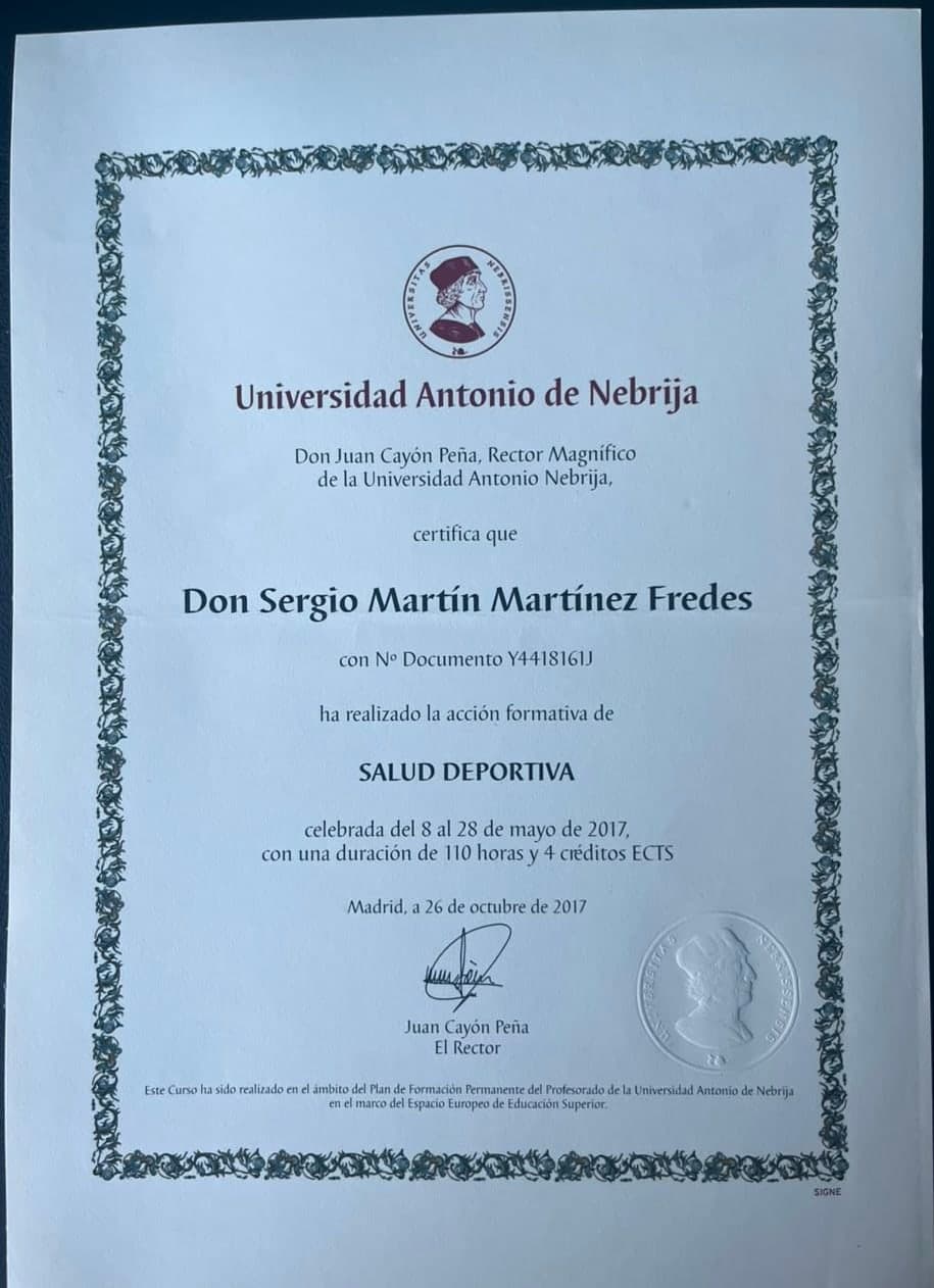 Certificado: Salud Deportiva
