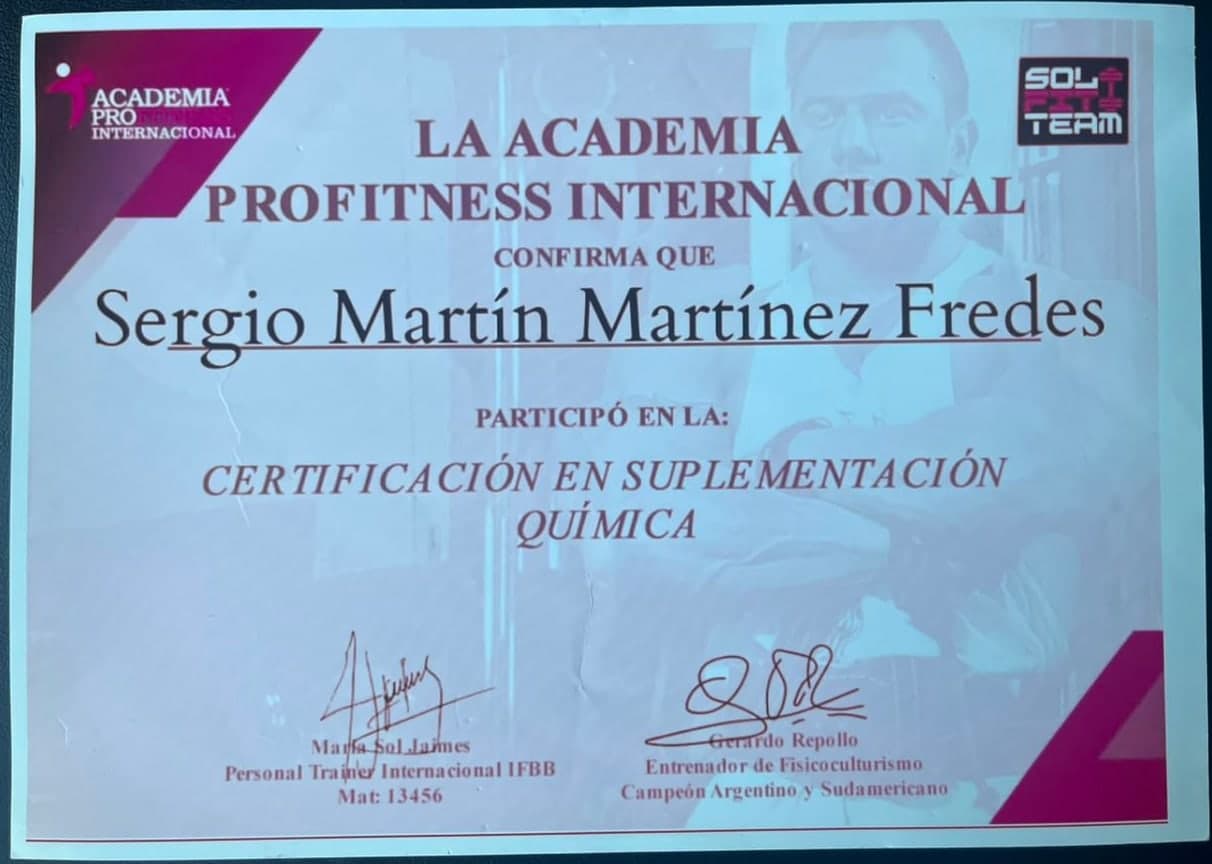Certificado: Certificación en Suplementación